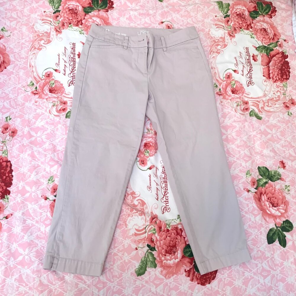 Loft Pink Crop Business Pants 0P